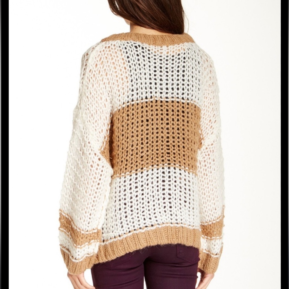 Free People Chunky Knit Sweater - Brown and Cream - Picture 4 of 9